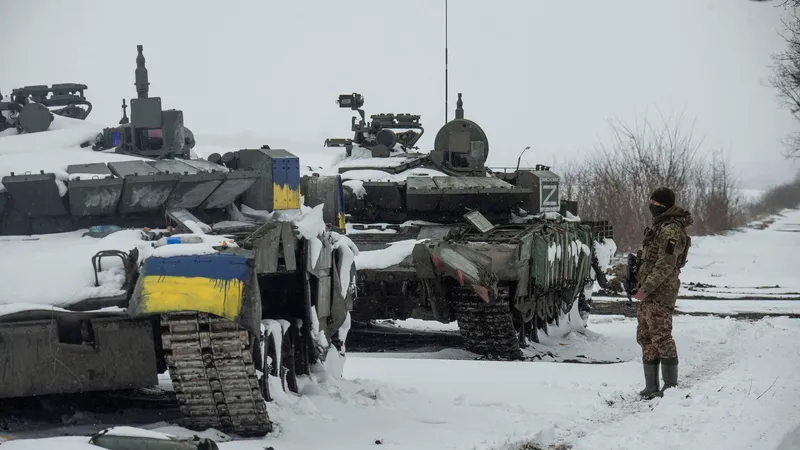 Xe tăng Nga bị lực lượng Ukraine thu giữ tại Kharkiv. Ảnh: REUTERS