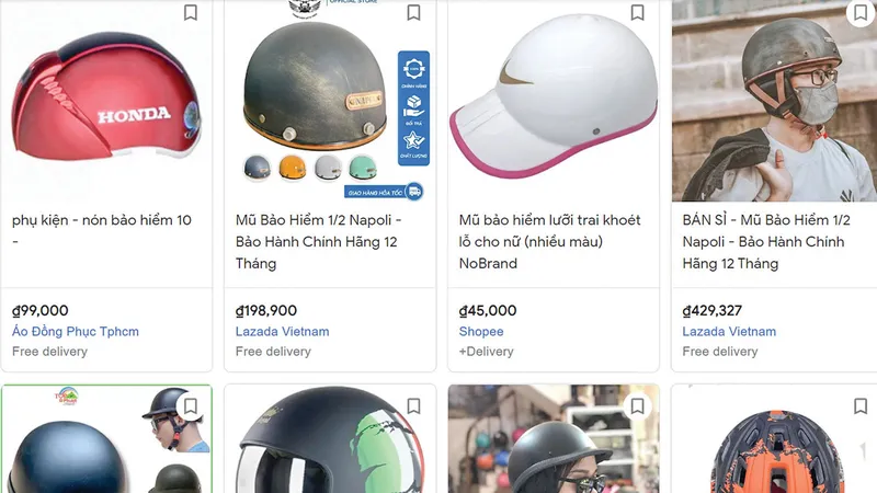 Nón bảo hiểm giá rẻ bán tràn ngập trên mạng