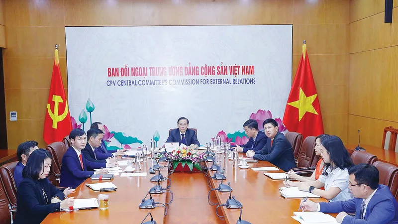 Quang cảnh hội đàm trực tuyến. Ảnh: TTXVN