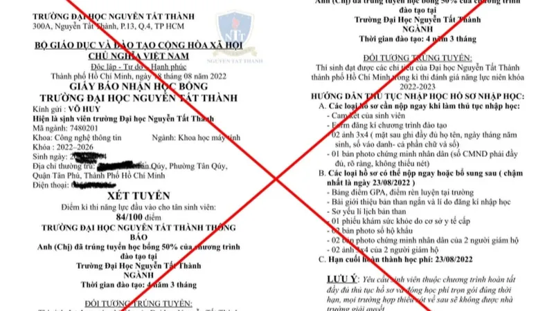 Giả mạo giấy báo trúng tuyển 