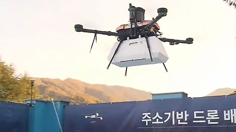 Một chiếc drone đang giao hàng
