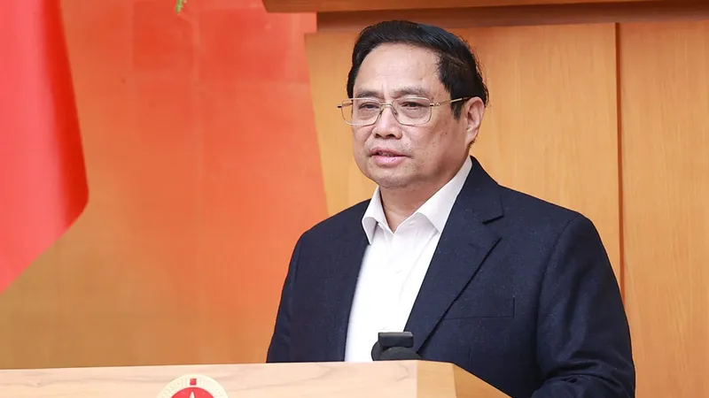 Thủ tướng Phạm Minh Chính phát biểu tại phiên họp Chính phủ thường kỳ, sáng 2-2. Ảnh: VIẾT CHUNG