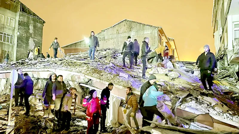 Hiện trường vụ động đất ở Syria