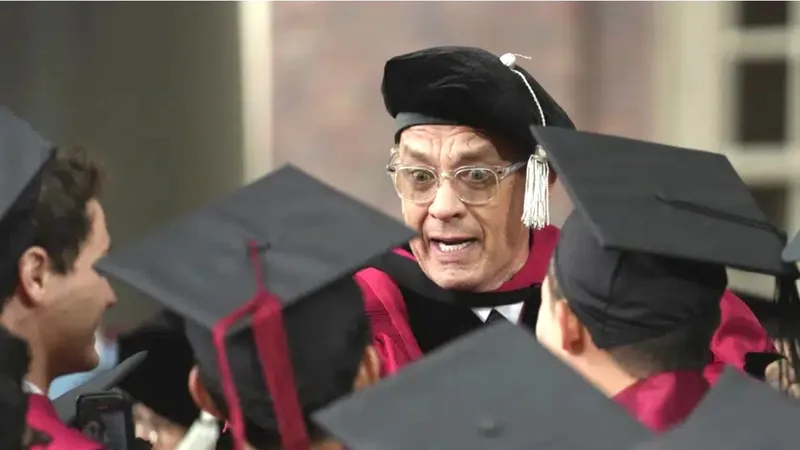 Diễn viên Tom Hanks giữa vòng vây của sinh viên Đại học Harvard, Mỹ