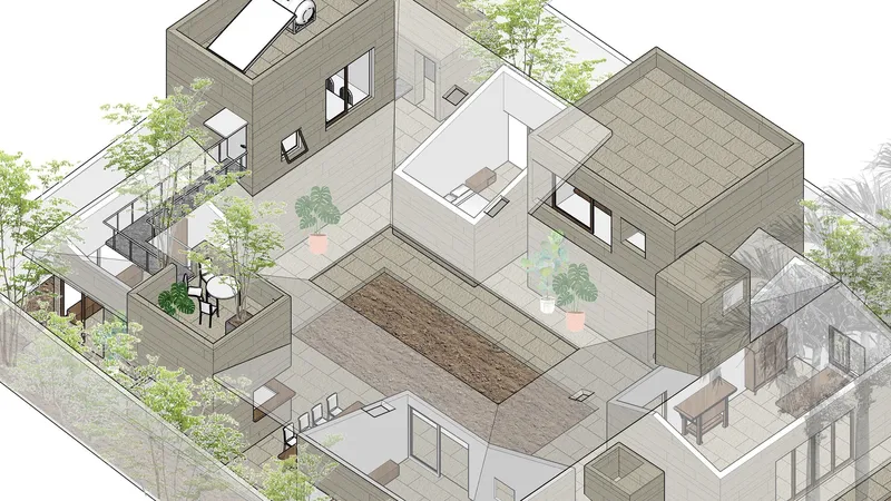 Phối cảnh thiết kế công trình Nhà Hóc Môn. Ảnh: TAA Design