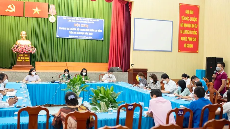 Hội nghị giao ban dư luận xã hội trong công nhân lao động do quận Bình Tân (TPHCM) tổ chức