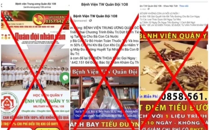 Các trang fanpage mạo danh Bệnh viện 108