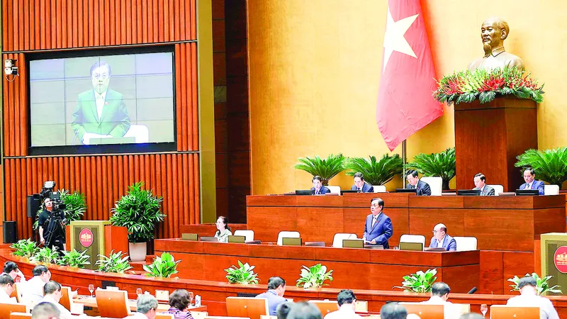 Quang cảnh phiên họp thứ 25 của Ủy ban Thường vụ Quốc hội, chiều 15-8.Ảnh: TTXVN