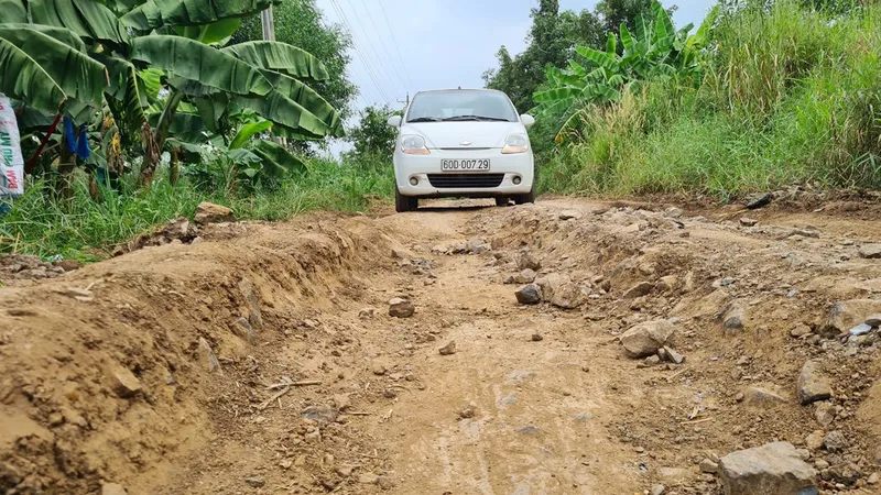 Đường nông thôn mới hư hỏng nặng
