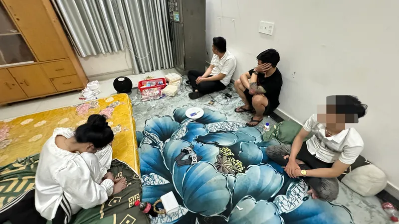 Nhóm đối tượng lúc công an ập vào
