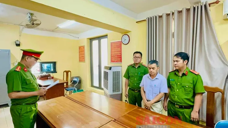 Bị can Phạm Xuân Lộc tại cơ quan công an