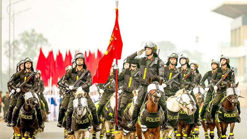 Đội Cảnh sát kỵ binh trong quá trình tập luyện. Ảnh: ĐỖ TRUNG