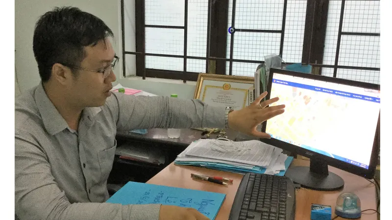 Anh Vũ Chí Kiên hướng dẫn thao tác tra cứu thông tin quy hoạch trên mạng