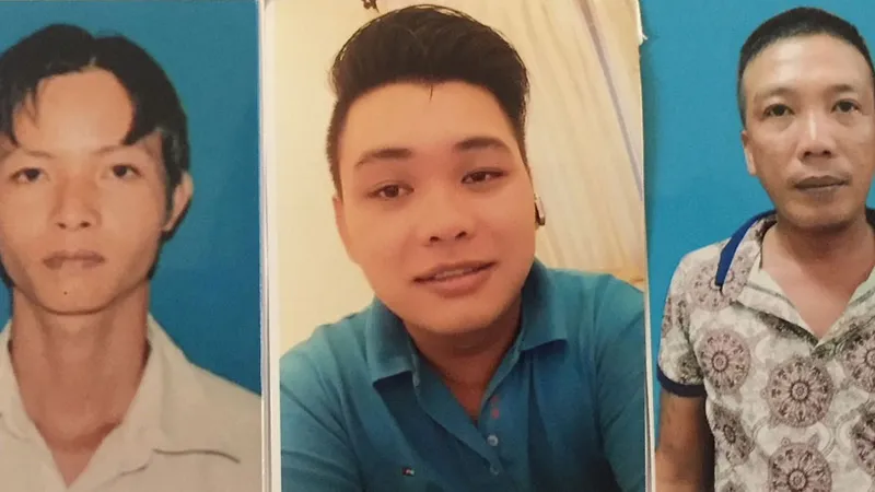 Các đối tượng bị bắt giữ (từ trái qua): Trần Ngọc Nguyên, Lương Phan Nhựt Huy và Nguyễn Hồng Khanh.