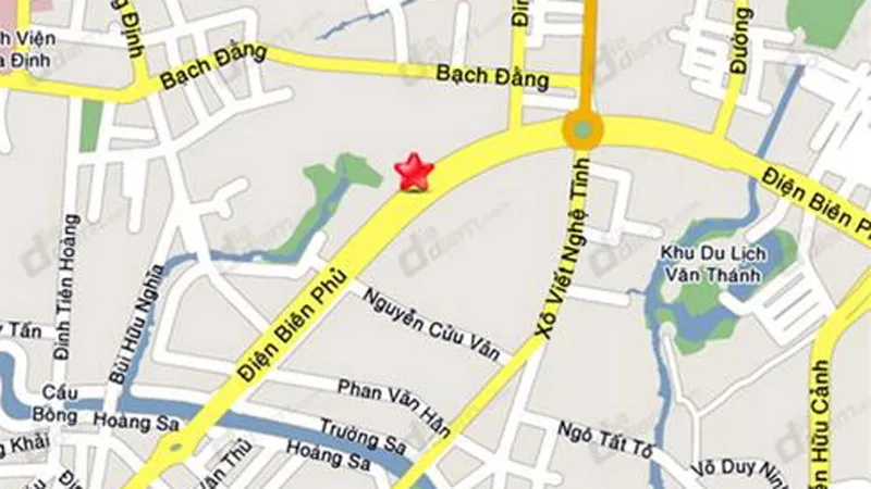 Đường Đinh Bộ Lĩnh có 4 làn xe lưu thông