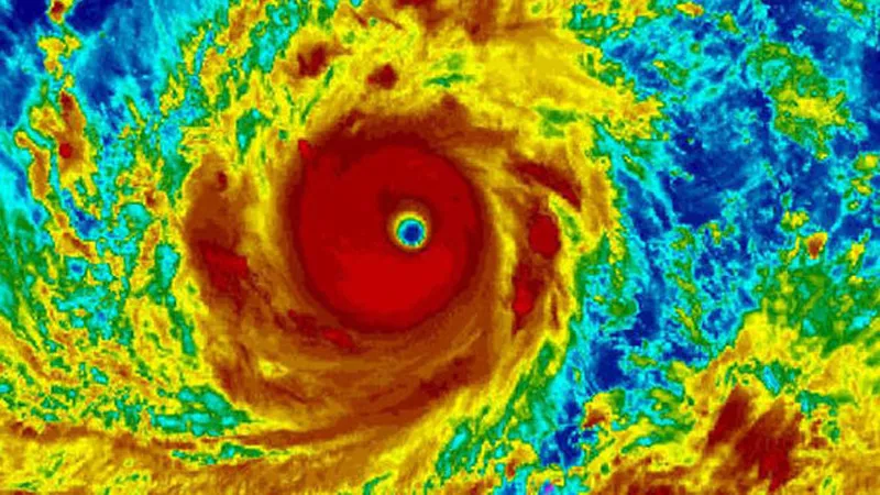 Siêu bão Mangkhut. Ảnh: NOAA