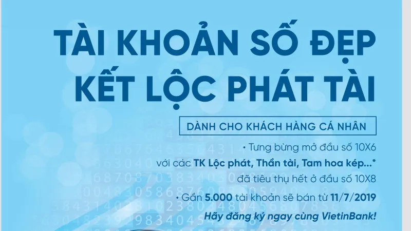 VietinBank mở bán thêm 5.000 số tài khoản thanh toán theo yêu cầu