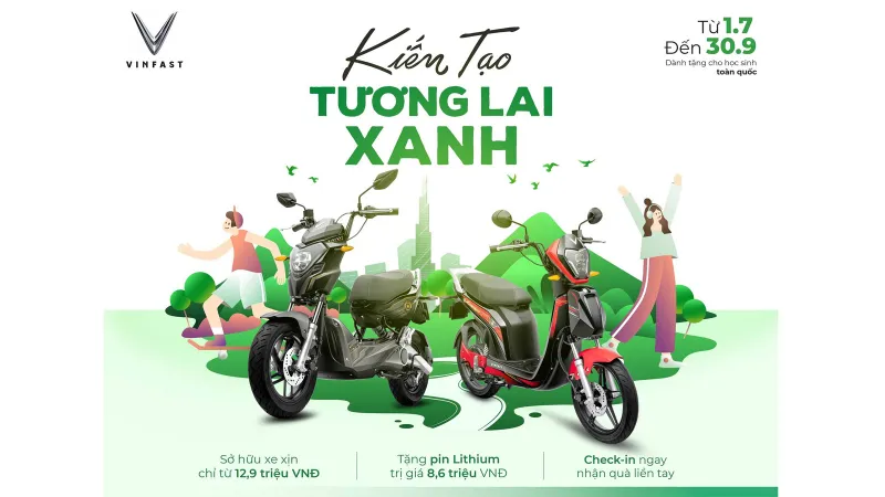 Vinfast tặng 50.000 pin xe máy điện cho học sinh – chung tay “Kiến tạo tương lai xanh”