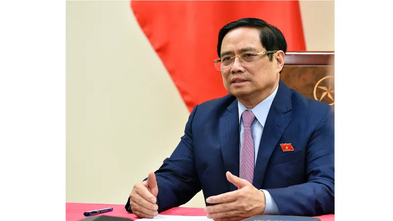 Tại Hội nghị thượng đỉnh thương mại dịch vụ toàn cầu năm 2021, Thủ tướng Phạm Minh Chính sẽ có bài phát biểu quan trọng về quan điểm của Việt Nam đối với sự phát triển kinh tế số, công nghệ số và hợp tác quốc tế trong lĩnh vực này. Ảnh: VGP