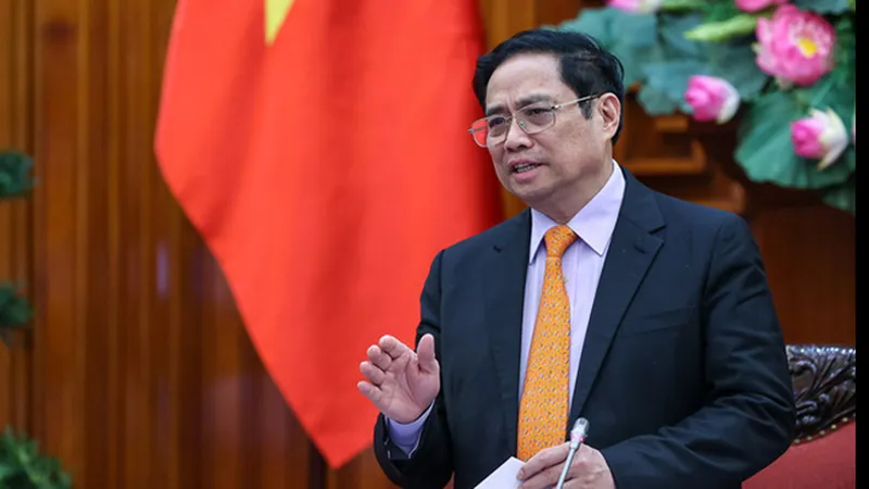 Thủ tướng Phạm Minh Chính phát biểu tại cuộc họp. Ảnh: VGP
