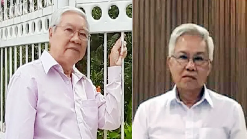 Hai bị can Nguyễn Việt Hùng (bìa trái) và Nguyễn Quốc Định