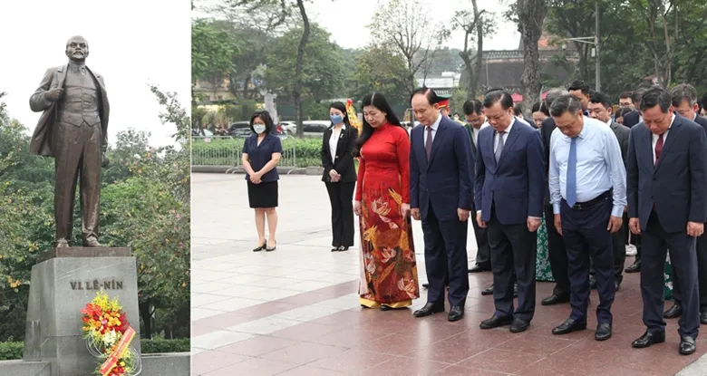 Lãnh đạo TP Hà Nội dâng hoa kỷ niệm 153 năm ngày sinh V.I. Lênin