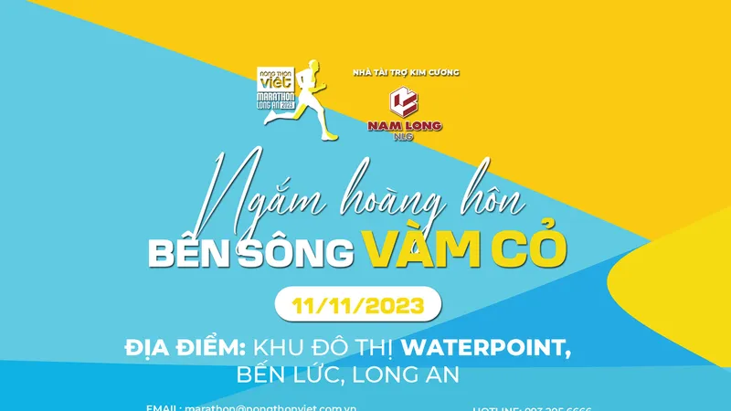 Giải chạy Nông thôn Việt Marathon – Long An 2023: Ngắm hoàng hôn bên sông Vàm Cỏ