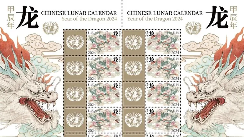 Bộ tem rồng sắp được phát hành. Nguồn: UN