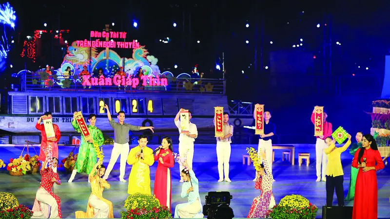Tiết mục “Khúc ca xuân” trong chương trình. Ảnh: DŨNG PHƯƠNG
