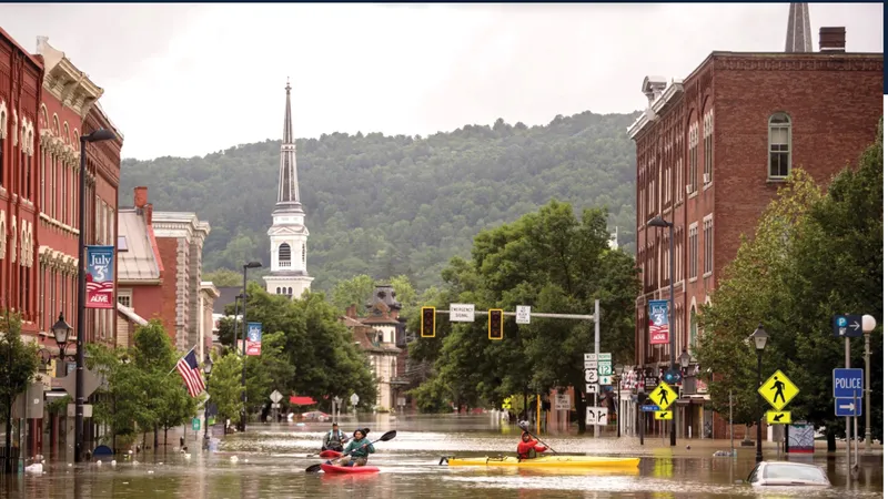 Bang Vermont trải qua lũ lụt nghiêm trọng trong mùa hè. Ảnh: Washington Post