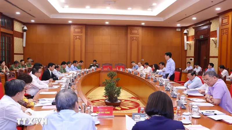 Thường trực Ban Bí thư Lương Cường phát biểu chỉ đạo. Ảnh: TTXVN