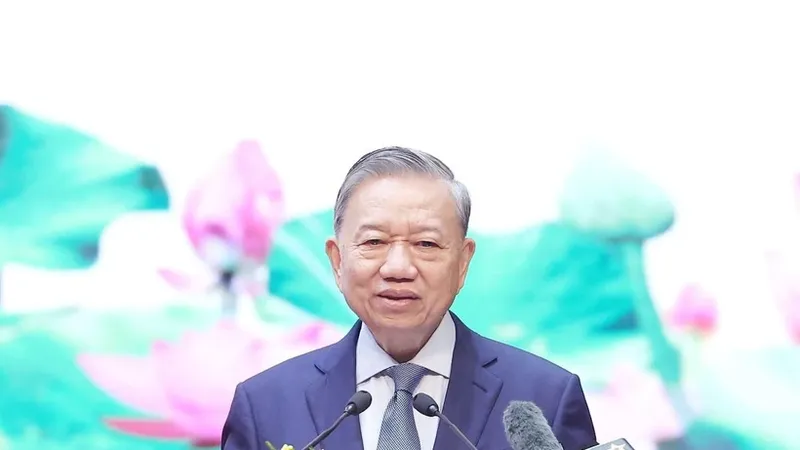 Tổng Bí thư Tô Lâm phát biểu. Ảnh: TTXVN