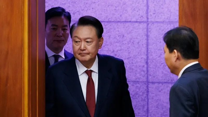 Tổng thống Hàn Quốc Yoon Suk Yeol tại Tòa án Hiến pháp ở Seoul ngày 23-1-2025. Nguồn: THX/TTXVN 