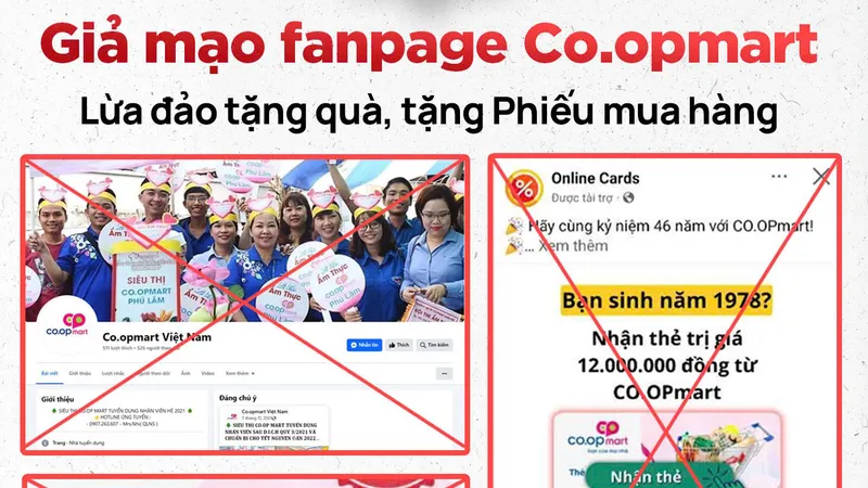 Một số nội dung giả mạo Co.opmart để lừa đảo trên mạng xã hội 