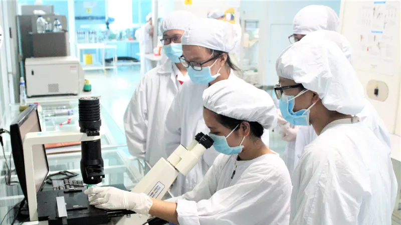 Các nhà khoa học đang làm việc tại Trung tâm Tế bào gốc, Trường ĐH Khoa học Tự nhiên (ĐHQG TPHCM)