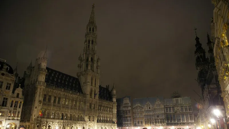 Quảng trường Grand Place ở Bỉ hưởng ứng Giờ Trái đất . Ảnh: Belga/Nicolas Maeterlinck