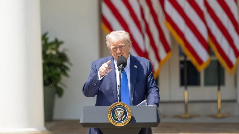 Tổng thống Mỹ Donald Trump phát biểu tại Nhà Trắng, Washington, D.C. Ảnh: THX/TTXVN