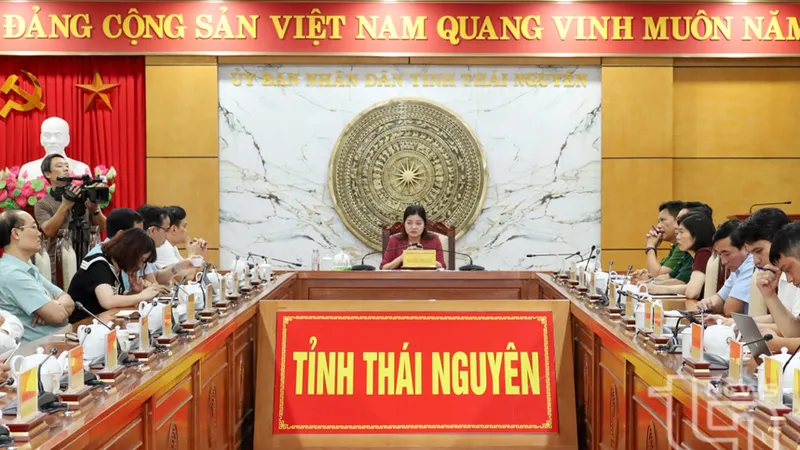 Đồng chí Phó Chủ tịch UBND tỉnh Nguyễn Thị Loan chủ trì tại điểm cầu tỉnh Thái Nguyên