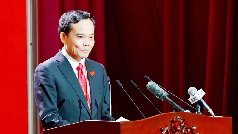Bí thư Thành ủy TPHCM Trần Lưu Quang phát biểu khai mạc Đại hội đại biểu Đảng bộ TPHCM lần thứ I, nhiệm kỳ 2025-2030