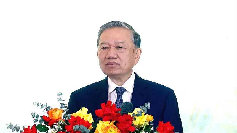 Tổng Bí thư Tô Lâm phát biểu chỉ đạo tại hội nghị. Ảnh: VIẾT CHUNG