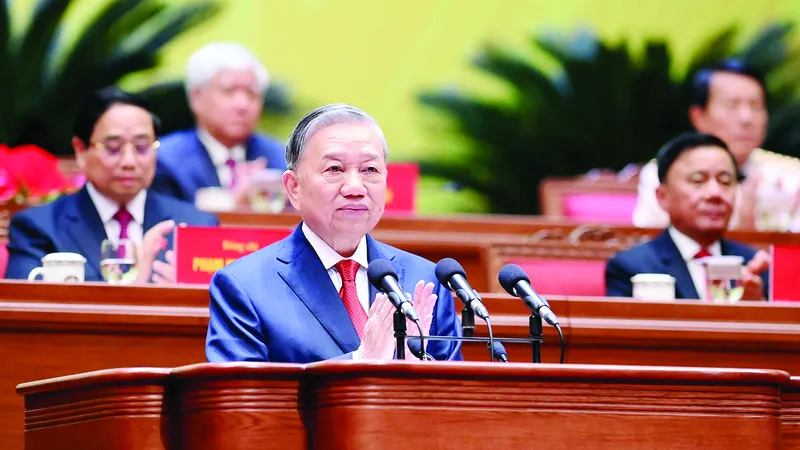 Tổng Bí thư Tô Lâm đọc diễn văn bế mạc Đại hội XIV