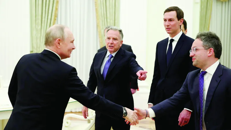 Tổng thống Nga Vladimir Putin tiếp các nhà đàm phán Mỹ, ngày 22-1. Ảnh: TASS