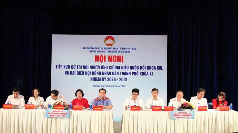 Những người ứng cử ĐBQH khóa XVI và ĐB HĐND TPHCM nhiệm kỳ 2026-2031 tại buổi tiếp xúc cử tri