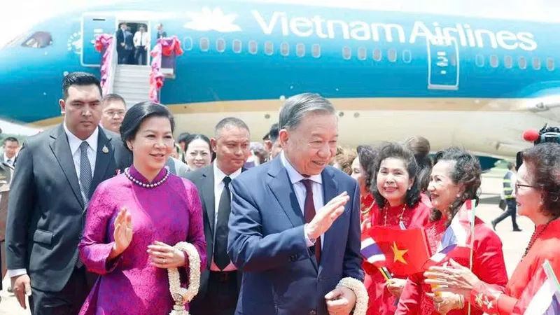 Tổng Bí thư, Chủ tịch nước Tô Lâm và Phu nhân bắt đầu thăm chính thức Thái Lan