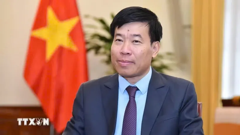 Ủy viên Trung ương Đảng, Phó Bí thư Thường trực Đảng ủy, Thứ trưởng Bộ Ngoại giao Nguyễn Mạnh Cường. Ảnh: TTXVN phát