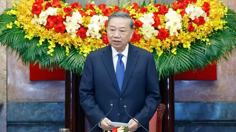 Tổng Bí thư, Chủ tịch nước Tô Lâm phát biểu tại buổi tiếp các trưởng đoàn tham dự Diễn đàn Tương lai ASEAN 2026 . Ảnh: TTXVN