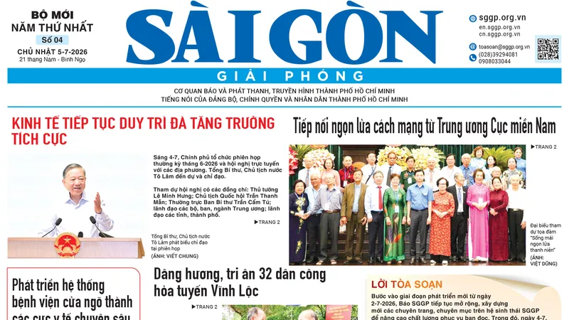 Báo Sài Gòn Giải Phóng ngày 5/7/2026
