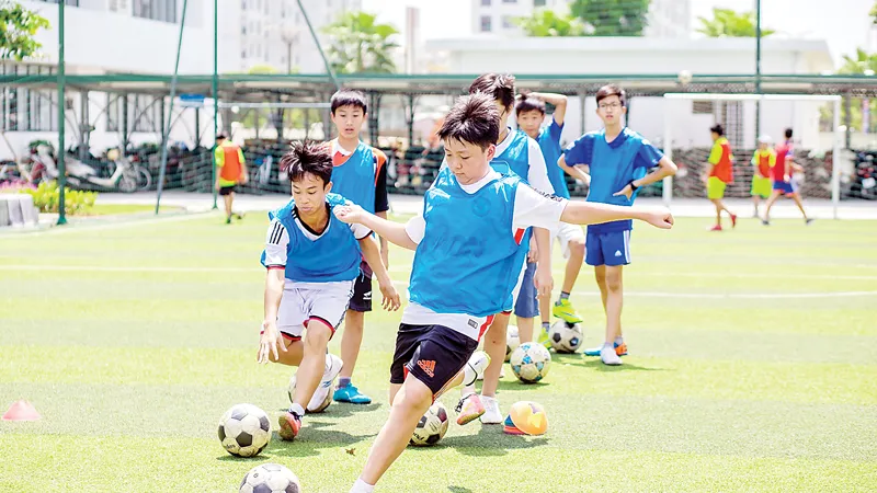 Trại hè Vinschool có nhiều hoạt động thể thao giúp học sinh vui chơi, rèn luyện thể lự