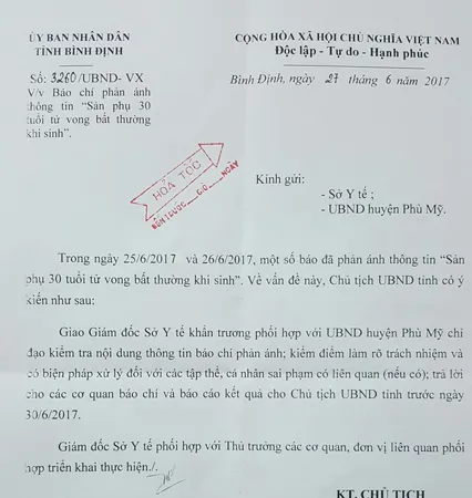 BVĐK Phù Mỹ - Trung tâm Y tế Phù Mỹ nơi để xảy ra cái chết bất thường của sản phụ Linh 