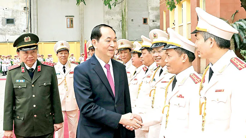 Chủ tịch nước Trần Đại Quang dự Lễ kỷ niệm 65 năm Ngày thành lập Lực lượng Cảnh vệ Công an Nhân dân 